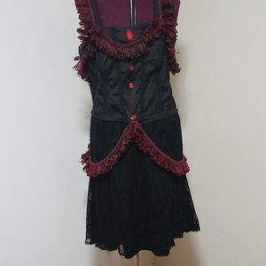 Elegant Black and Burgundy Dress